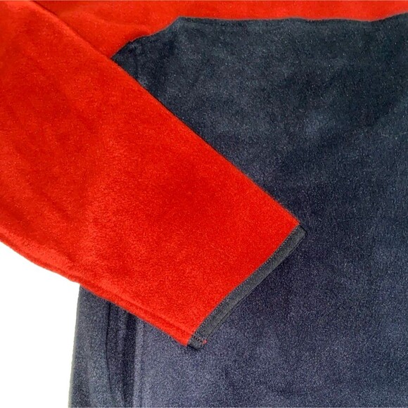 Lands End Fleece Mock Collar Long Sleeve Quarter Button Up Jacket  - Large - Picture 2 of 6